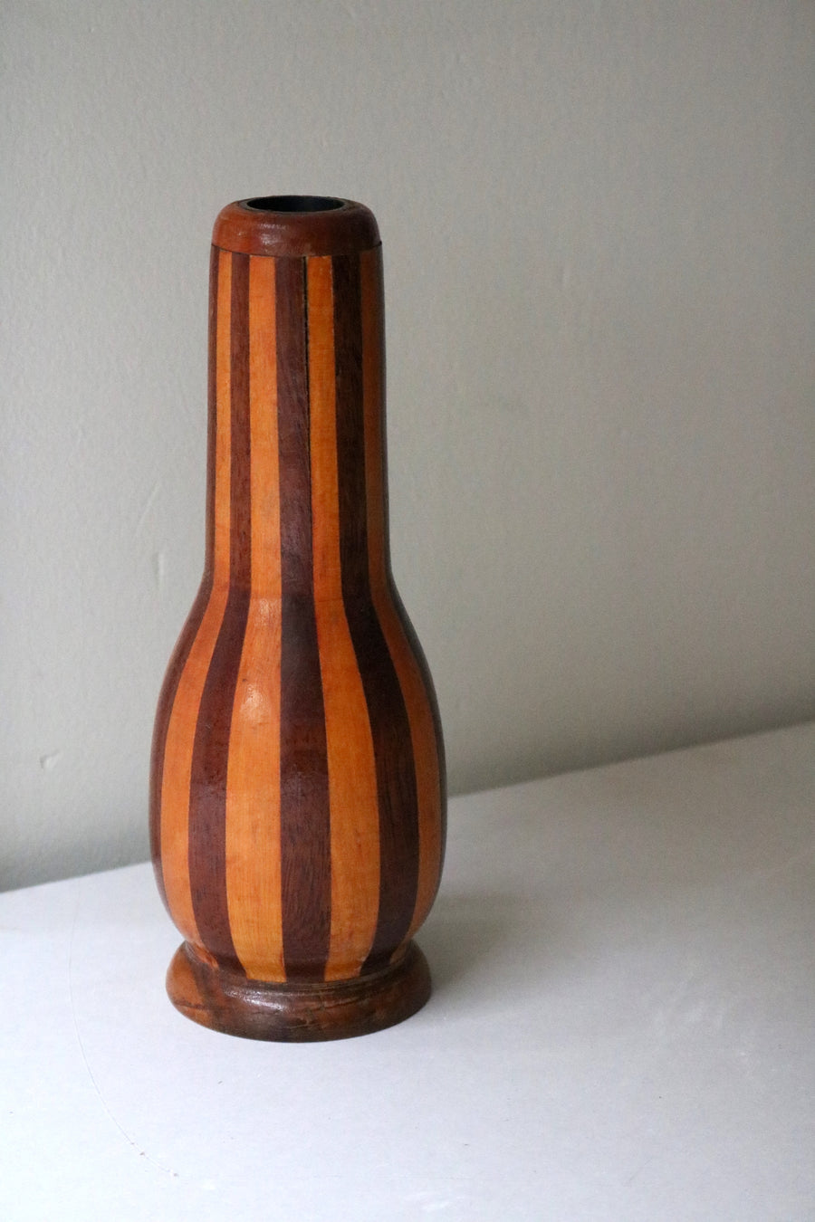 Striped wood Vase - Form + Beyond graphic mirrors & wall art gallery london