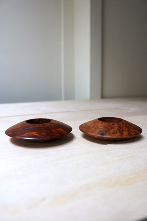 Walnut candleholders - Form + Beyond graphic mirrors & wall art gallery london