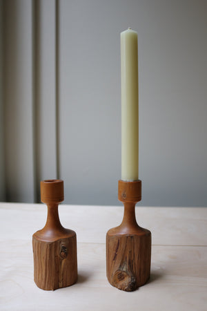 Brutalist wood candle holders - Form + Beyond graphic mirrors & wall art gallery london