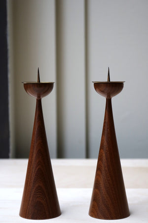 Rosewood Candle holders - Form + Beyond graphic mirrors & wall art gallery london